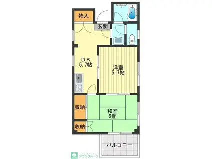 NOTE27BLD(2DK/2階)の間取り写真