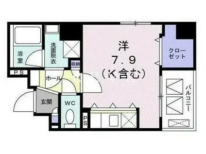 GREEN LAVRAS(1K/7階)の間取り写真