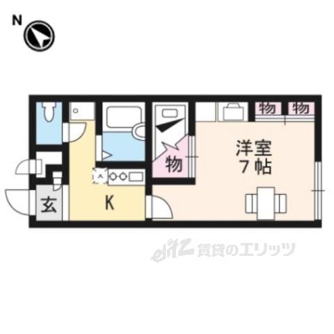 レオパレスかじや(1K/2階)の間取り写真