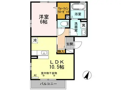 プリマヴェーラ(1LDK/3階)の間取り写真