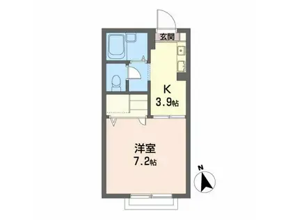 グリーンハイツ・エス(1K/1階)の間取り写真