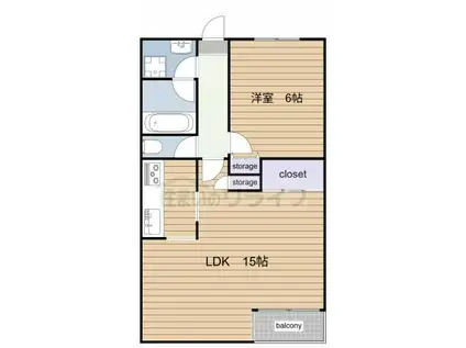 パークハイムC(1LDK/3階)の間取り写真