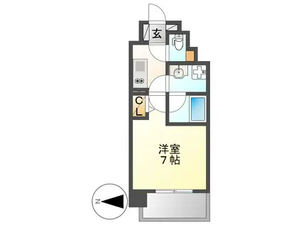 レジデンス東別院スクエア(1K/9階)の間取り写真