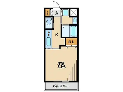 アペックスS.T.K(1K/2階)の間取り写真