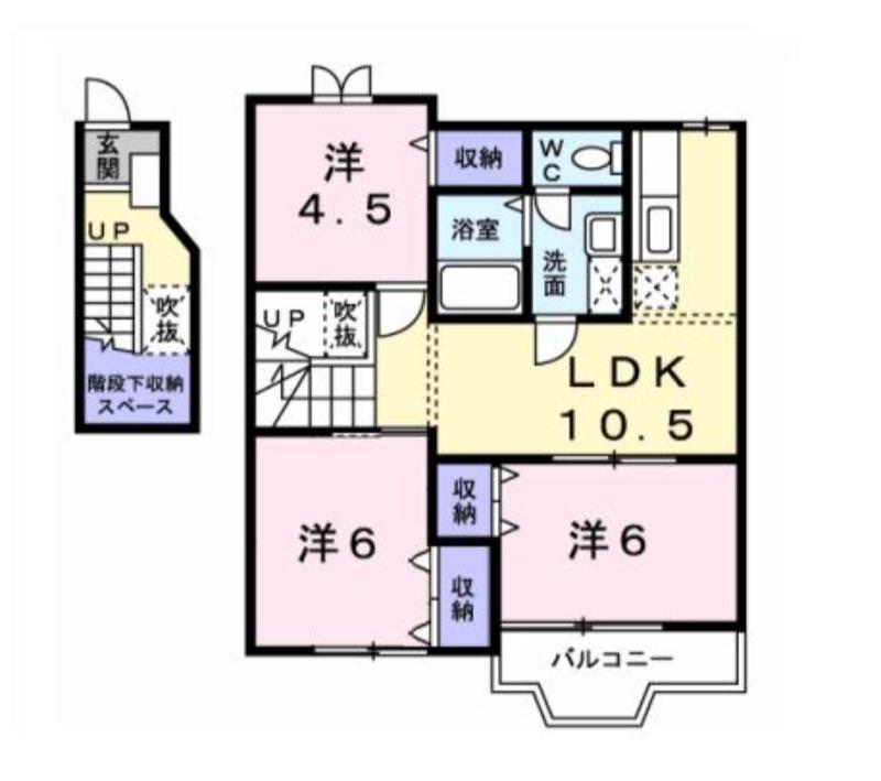 K・レジデンスII(3LDK/2階)の間取り写真