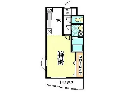 ロワジール(1K/2階)の間取り写真