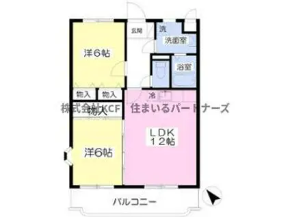 メゾンルミエール(2LDK/1階)の間取り写真