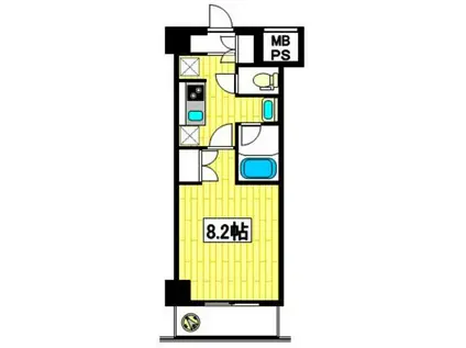 グリーンヴェヴェイ向ヶ丘(1K/4階)の間取り写真