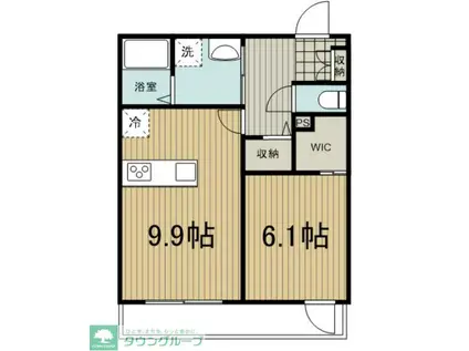 パティオ北浦和(1LDK/3階)の間取り写真