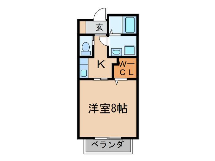 エテルノ極楽(1K/1階)の間取り写真