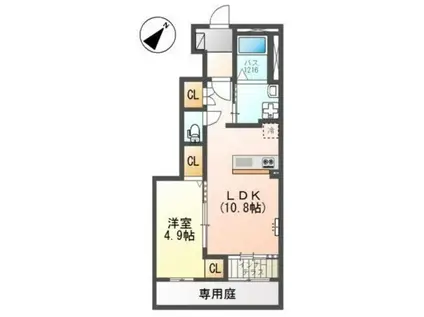 メゾン幸(1LDK/1階)の間取り写真