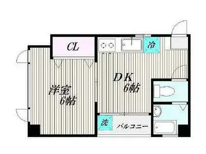大祥ビル(1DK/3階)の間取り写真