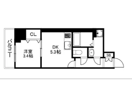 阪急京都線 西京極駅 徒歩17分 7階建 新築(1DK/5階)の間取り写真
