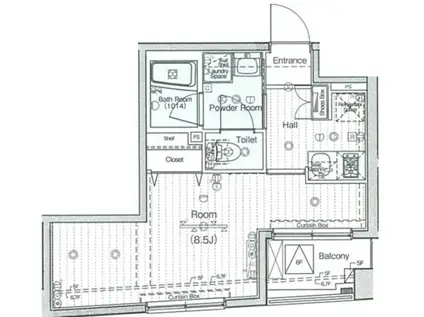 フュージョナル西荻窪(1K/5階)の間取り写真