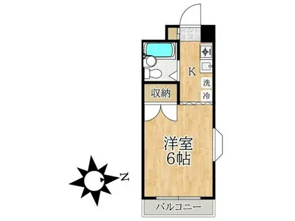 メイプルハイムI(1K/1階)の間取り写真