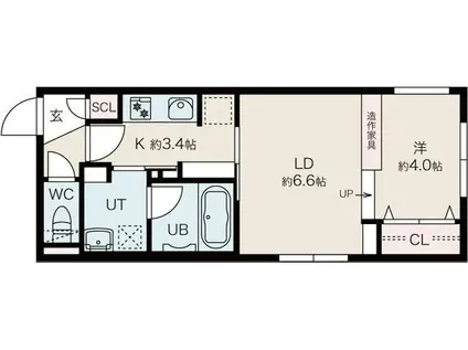 SHERATON札幌元町(1LDK/4階)の間取り写真
