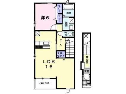 サンリット・プロムナード(1LDK/2階)の間取り写真
