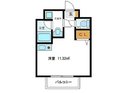 フラシア亀戸(ワンルーム/4階)の間取り写真