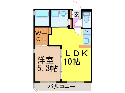 CHARIOT GRANDE(1LDK/4階)の間取り写真