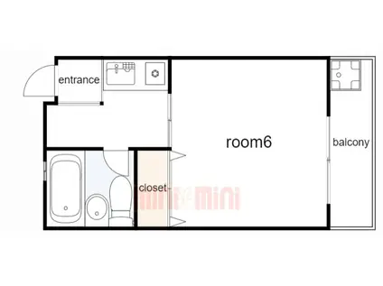 ハイツ木下(1K/3階)の間取り写真