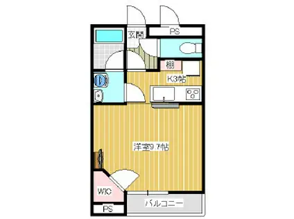 レオパレスチアーズ(1K/1階)の間取り写真