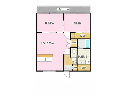 MYパレス(2LDK/3階)の間取り写真