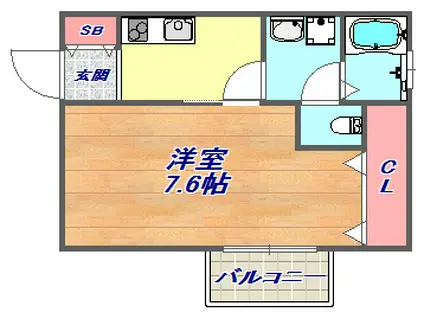 ホーミー六甲(1K/2階)の間取り写真