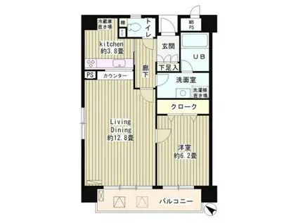 アステリオン松濤(1LDK/2階)の間取り写真