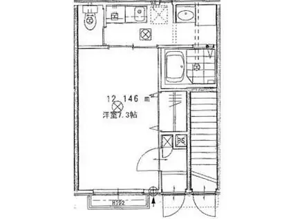 セレ四ツ木(1K/1階)の間取り写真