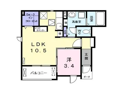 ブローテ KWBROTEKW(1LDK/1階)の間取り写真