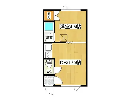 プリンスハイツ(1DK/1階)の間取り写真