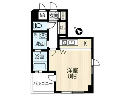 ACREST(ワンルーム/2階)の間取り写真