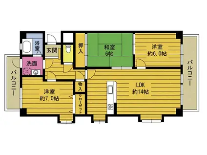 シバタハイム(3LDK/1階)の間取り写真