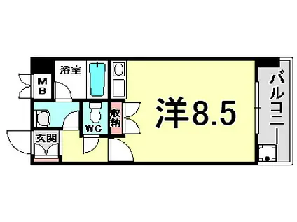 元町MGレジデンスIII(ワンルーム/6階)の間取り写真