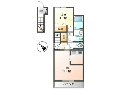 エバー・SATO(1LDK/2階)の間取り写真