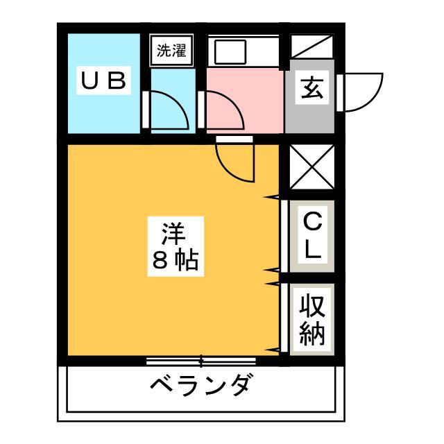 ライオンズマンション元住吉第2(1K/1階)の間取り写真
