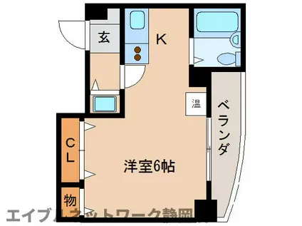 サンエール(ワンルーム/3階)の間取り写真