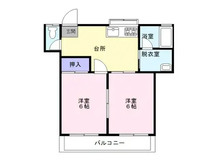 メゾン関口NO.2(2DK/2階)の間取り写真