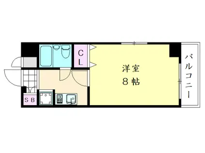 ラーク浜田ビル(1K/6階)の間取り写真