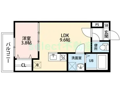 RAFT ONE RIDE(1LDK/3階)の間取り写真