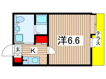 ライブリー千葉松波(1K/1階)の間取り写真