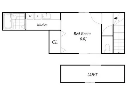 メゾン・ド・デパール舎人(1K/2階)の間取り写真