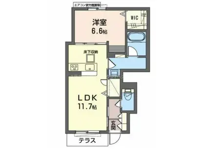 クローリス(1LDK/1階)の間取り写真