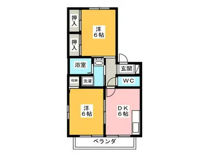 エネリスC(2DK/2階)の間取り写真