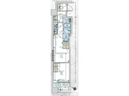 GENOVIA阪東橋IISKYGARDEN(1DK/10階)の間取り写真