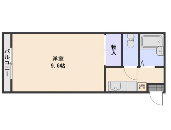 竹田レジデンスB(1K/1階)の間取り写真