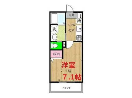 ハーモニー(1K/3階)の間取り写真