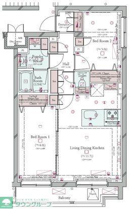 コンシェリア目黒本町 THE RESIDENCE(2LDK/3階)の間取り写真