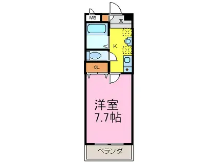 ハイツうみ(1K/1階)の間取り写真