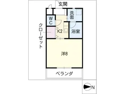 メゾン・ラ・ポール宮東(1K/3階)の間取り写真